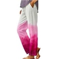 thumbnail image 1 of Olyvenn Linen Pants Women Summer Buttery Soft Gradient Trousers with Pockets Elastic Waist Straight Leg Pants Hot Pink XXXL, 1 of 5