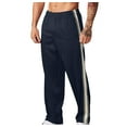 thumbnail image 1 of Olyvenn Men's Athletic Mesh Workout Pants Striped Track Running Gym Jogger Sweatpants with Zipper Pockets Navy 12, 1 of 6