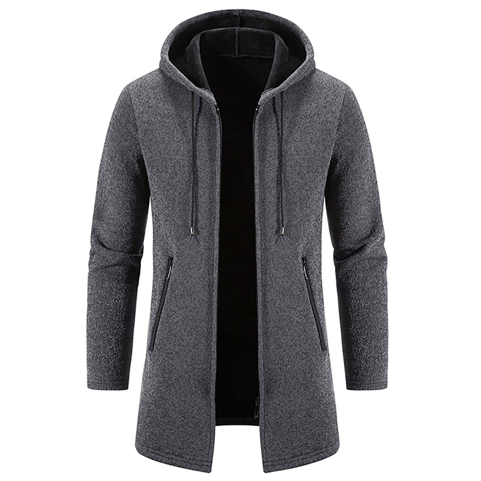 Olyvenn Mens Ladies Warm Faux Furry Coat Jacket Winter Solid Zip Up Hoodie  Outerwear 2023 Trendy Thick Fleece Overcoat Black 10 