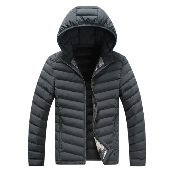 Olyvenn Men's Fashion Autumn And Winter Stitching Warm Hooded Casual Jacket Cotton Clothes Fleece Puffer Jacket Thick Cotton Padded Overcoat Army Green 8