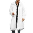 thumbnail image 1 of Olyvenn Men's Fashion Warm Thick Coat Jacket Faux Fur Outwear Cardigan Overcoat Winter Coat Lightweight Jacket Long Trench White 14, 1 of 9