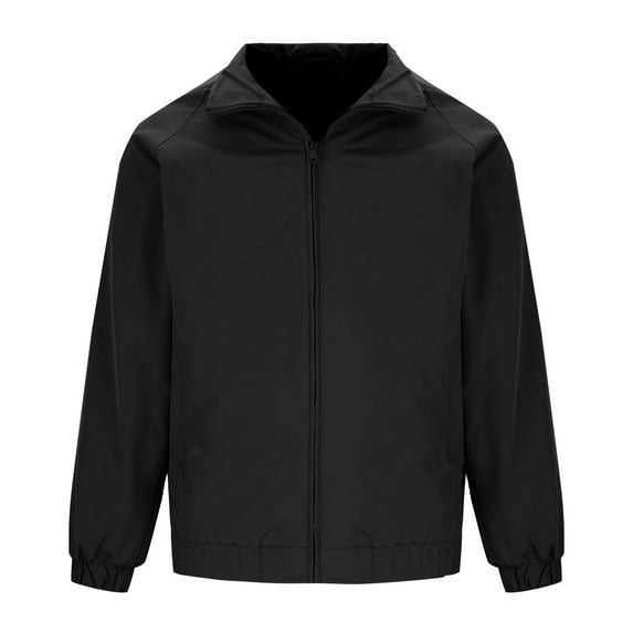 Olyvenn Men's Lightweight Casual Jacket Bomber Windbreaker Spring Fall Golf Full Zip Stylish Fashion Outdoor Work Outerwear Black 8