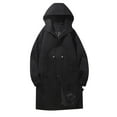 thumbnail image 1 of Olyvenn Men's Long Raincoat Ligtweight Rain Jacket Waterproof Outdoor Jackets with Hood Cargo Windbreaker Trench Coat Black 14, 1 of 4