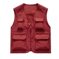 thumbnail image 1 of Olyvenn Men's Multi-Pocket Quick Dry Vest Lightweight Breathable Mesh Fall Travel Safari Fishing Vest Photographer Waistcoat Jacket Red 14, 1 of 4