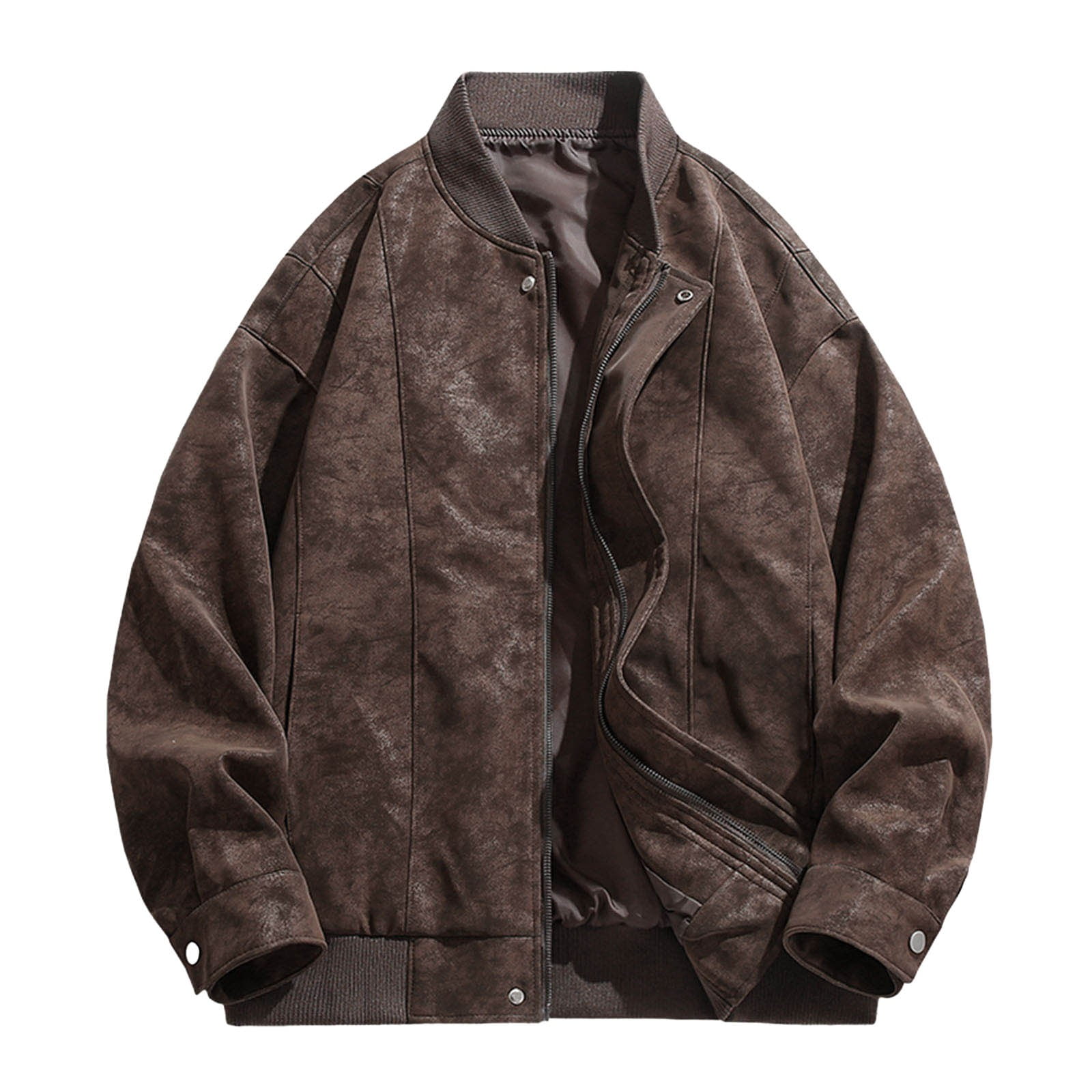 Olyvenn Mens Faux Leather Jacket Motorcycle Racer Racing Jackets