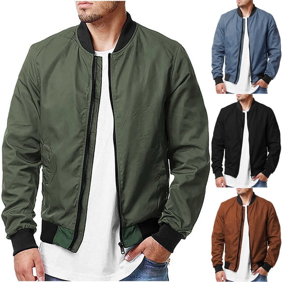 Olyvenn Mens Zip Up Casual Solid Stand Collar With Long Sleeved Outwear Jacket Winter Warm Long Sleeve Hoodless Casual Outwear Jackets Outwear Padded Fleece Overcoat Black 4