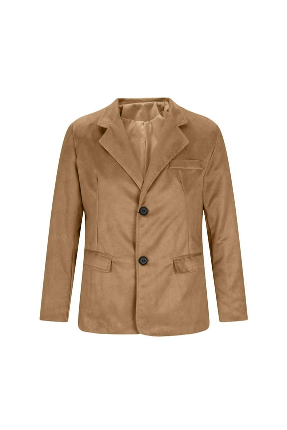 New & Trending Men's Suede Real Lambskin Leather Blazer Coat | Men's Notch Lapel Collar Button Down Party Wear Coat Khaki 8