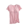 thumbnail image 1 of Olyvenn Nursing Cami Tank Tops for Breastfeeding Women with Built in Bra Sleeveless V Neck Camisole Soft Comfy Pregnant Shirts Pink 8, 1 of 8
