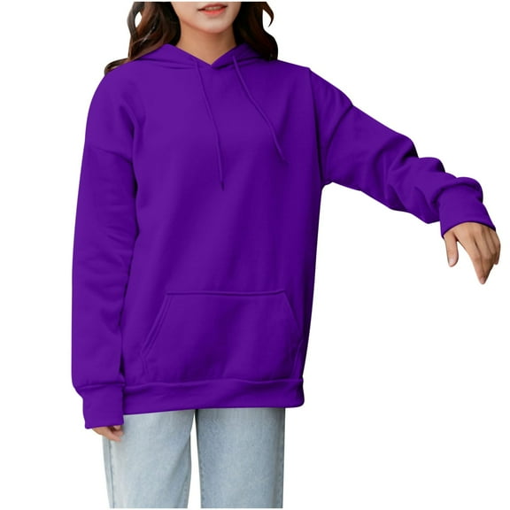 Olyvenn Oversized Hoodie Sweatshirts for Women Fall Pullover Sweaters Tops Long Sleeve Plus Size Shirts Casual Tunic Hoodies Purple S