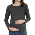 thumbnail image 1 of Olyvenn Plus Size Nursing Top for Women Long Sleeve Breastfeeding Shirts Solid Soft Comfy Nursing Tee Shirt for Postpartum Dark Gray 18, 1 of 9
