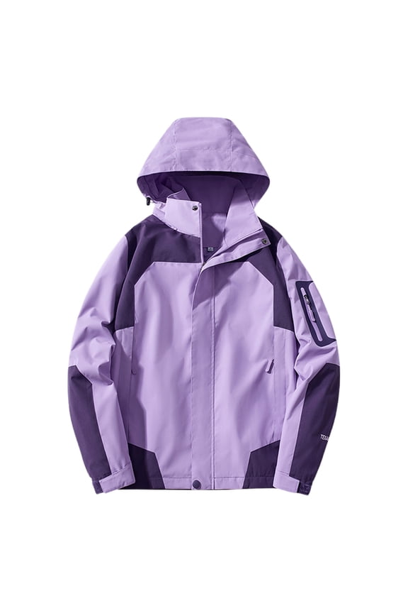 Plus Size Womens Oversize Lightweight Windbreaker Jacket Loose Long Sleeve Hooded Zipper Coat Hiking Fishing Active Raincoat Purple L