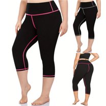 Olyvenn Plus Size Yoga Pants with Pockets Leggings for Women Tummy Control High Waisted Leggings with Pockets Workout Athletic Pants Black 12-14