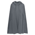 thumbnail image 1 of Olyvenn Sales Women Trench Coat Open Front Cardigan Jacket Coat Shawl Cape Cloak Mantle Plus Sleeveless Hooded Casual Outwear Jackets for 2023 Womens Gifts Dark Gray 10, 1 of 9