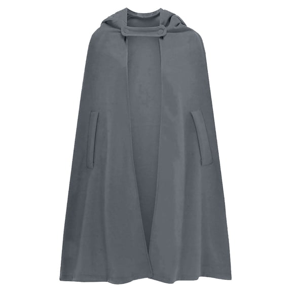 Olyvenn Sales Women Trench Coat Open Front Cardigan Jacket Coat Shawl Cape Cloak Mantle Plus Sleeveless Hooded Casual Outwear Jackets for 2023 Womens Gifts Dark Gray 6