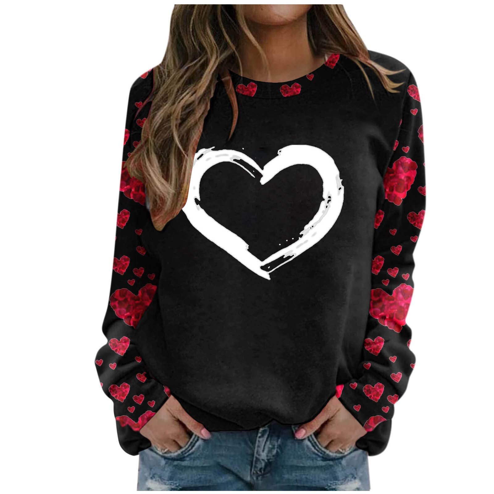 Olyvenn Save Big Valentines Day Gifts Crew Neck Ladies Fashion Casual ...