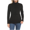 thumbnail image 1 of Olyvenn Fashion Maternity Nursing Tops Long Sleeve Crewneck Lightweight Breastfeeding T Shirt Casual Soft Breathable Pregnant Blouse Black 4, 1 of 6