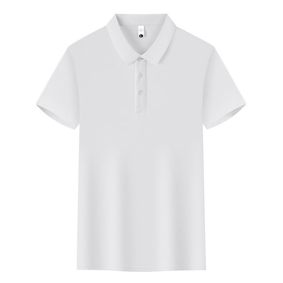 Olyvenn Fashion Plus Size Women's Tops Tshirt Button Collared Shirt Men's Short-Sleeved Cotton Conventional Cotton Short-Sleeved Lapel Blouse White 12