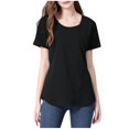 thumbnail image 1 of Olyvenn Fashion Women Short Sleeve Nursing Shirts Soft Maternity Tops Double Layer Breastfeeding Blouse Round Neck Pregnancy Clothes Black 12, 1 of 7
