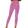 thumbnail image 1 of Olyvenn Sequin Print Leggings for Women Sparkly Glitter Yoga Pants Stretch High Waisted Workout Tights Cozy Lounge Slacks Multicolor 8-10, 1 of 5