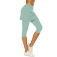 thumbnail image 1 of Olyvenn Skirted Leggings for Women 2025 Summer Fashion Tennis Golf Skorts Capris Gym Tennis Yoga Legging with Skirts Mint Green S, 1 of 6