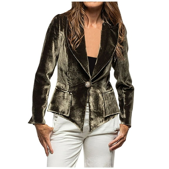 Olyvenn Solid Color V-neck Button Up Cardigan Long Sleeved Velvet Jacket Casual Casual Wear Lightweight Soft Comfortable Suitable for Various Occasions Women's Outerwear Army Green S