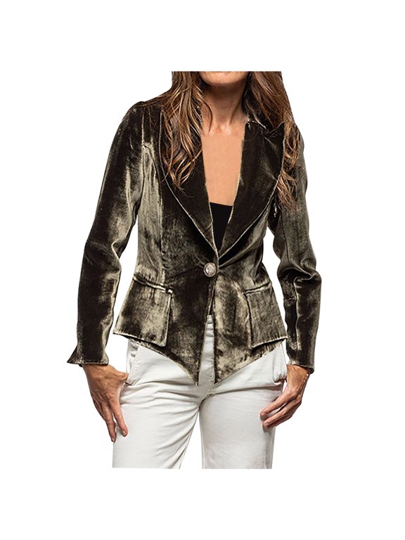 Solid Color V-neck Button Up Cardigan Long Sleeved Velvet Jacket Casual Casual Wear Lightweight Soft Comfortable Suitable for Various Occasions Women's Outerwear Army Green M