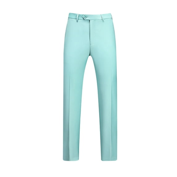 Olyvenn Start off 2024 Men's Classic-Fit Flat-Front Dress Pants with Belt Loops Multiple Colors Winter Fashion Long Pants for Men Mint Green 12