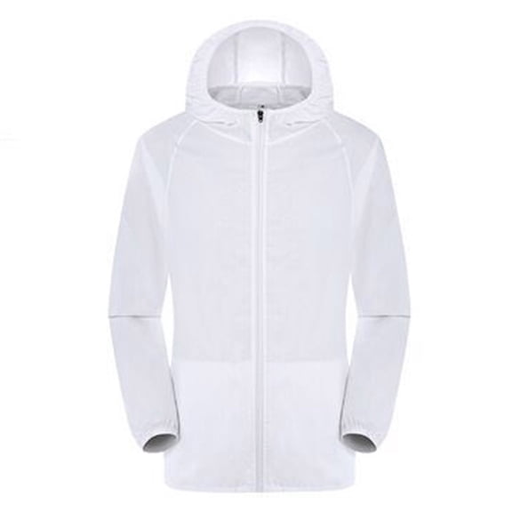Olyvenn Stylish Women Men Windproof Jacket Outdoor Bicycle Sports Quick Dry Windbreaker Coat Top Winter Fall Anoraks for Women Trendy White M