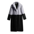 thumbnail image 1 of Olyvenn Stylish Women Winter Warm Coats Faux Coat Warm Furry Faux Jacket Long Sleeve Outerwear Cold Weather Thicken Furry Lined Thermal Down Overcoat Black 14, 1 of 7