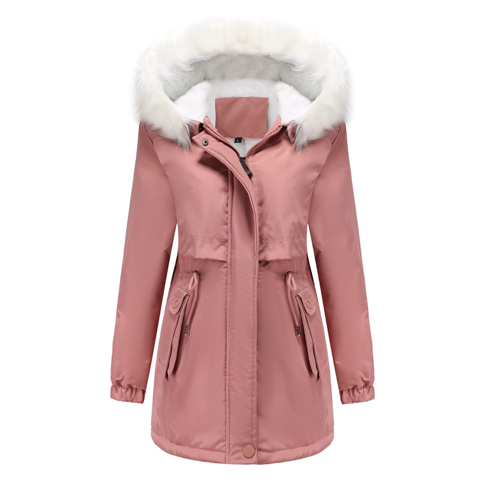 Olyvenn Deals Women - Casual Coat Long Sleeves Suit Style Leather Jacket  Women Winter Fall Long Sleeve Outwear Jackets for Women 2023 Trendy Pink 10