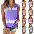 thumbnail image 1 of Olyvenn Summer Sleeveless Crewneck Tees for Women Trendy Slim Cami Shirts Cozy Clothes Women's Fashion Crop Tank Tops Tie Dye Camis Tee Shirts Teen Girls Khaki 18, 1 of 6