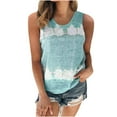 thumbnail image 1 of Olyvenn Summer Sleeveless Crewneck Tees for Women Trendy Slim Cami Shirts Cozy Clothes Women's Fashion Crop Tank Tops Tie Dye Camis Tee Shirts Teen Girls Mint Green 4, 1 of 4