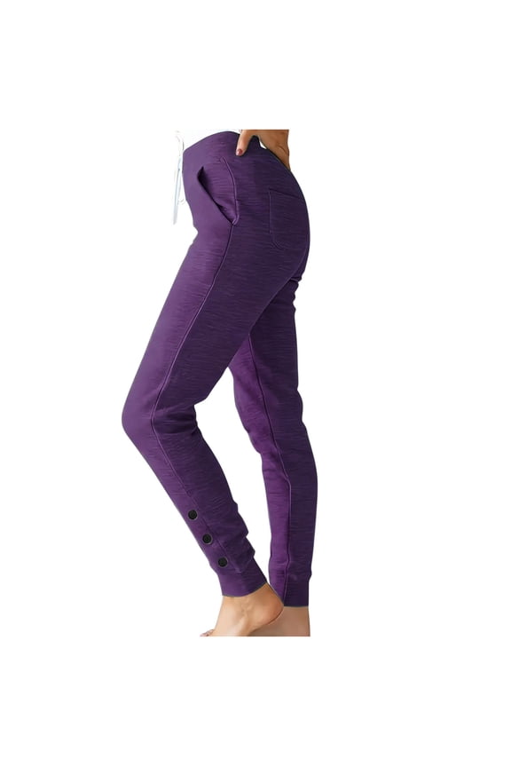 Sweatpants Women Baggy High Waist Pants with Pockets Drawstring Lounge Workout Trousers Stretch Yoga Jogging Purple M