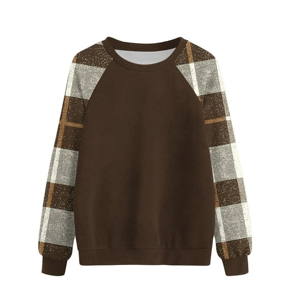 Olyvenn Sweatshirts for Women Crewneck Cable Knit Color Block Raglan Long Sleeve Sweaters Lightweight Fashion 2025 Pullover Khaki M