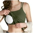 thumbnail image 1 of Olyvenn Tank Tops with Built in Bra for Women Summer Casual Camisoles Double Straps Basic Shirts Ribbed Fitted Tanks Cami Tops Army Green L, 1 of 8