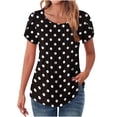 thumbnail image 1 of Olyvenn Tops for Women Trendy 2025 Summer Cute Polka Dot Print Crewneck Short Sleeve Shirts Tees Dressy Casual Tunic Blouses Multicolor L, 1 of 7