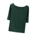 thumbnail image 1 of Olyvenn Tops for Women Trendy Distressed Crewneck Half Sleeves Loose Casual T-Shirts Blouse Tops Cute Stylish Going Out Tops Green 14, 1 of 5