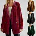 thumbnail image 1 of Olyvenn Trendy Plus Size Velvet jacket Suit Coat for Women Lightweight Lapel Collar Womens Suit Button Open Front Casual Long Sleeve Blazer Jackets Solid Slim Fit Business Work Office Orange 6, 1 of 5