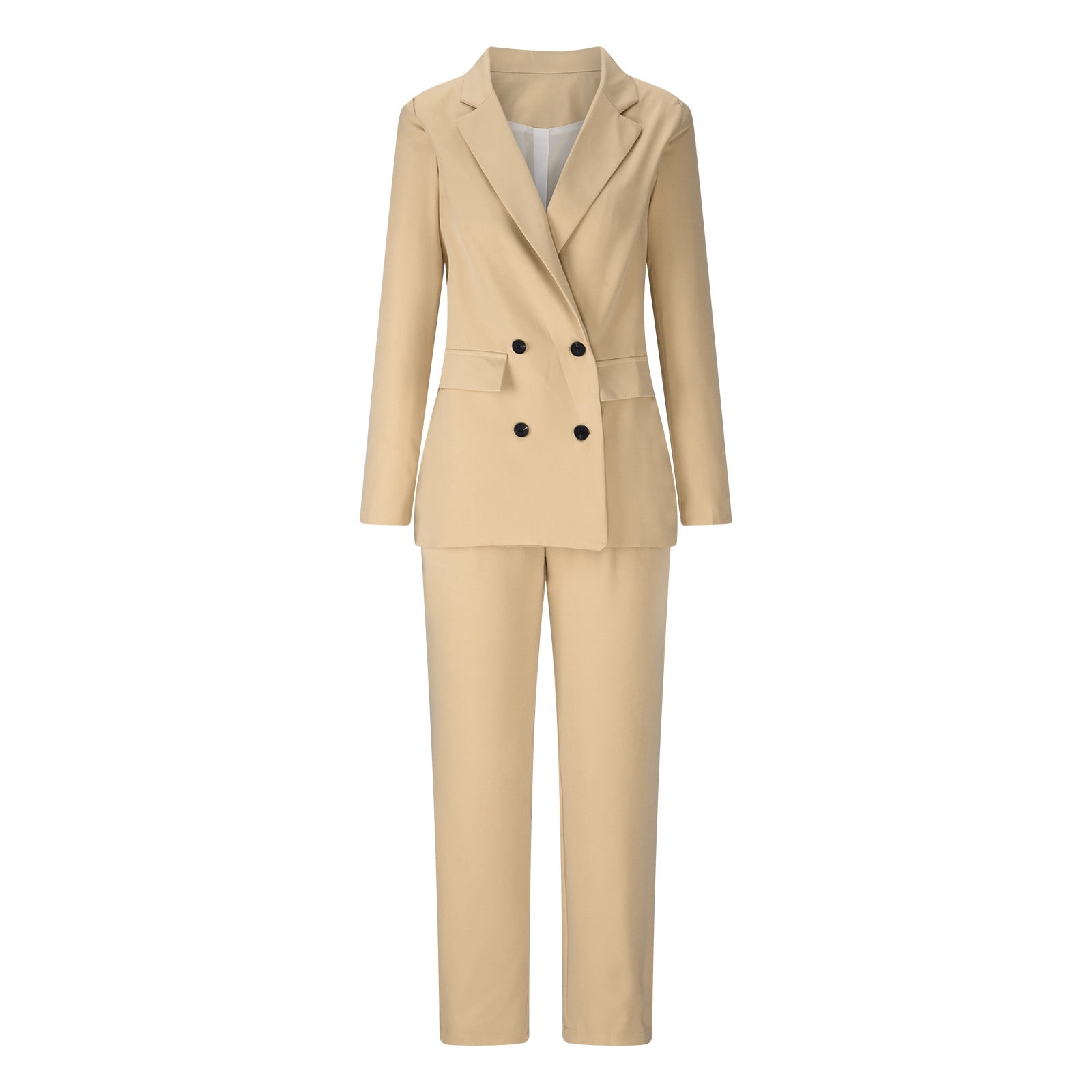  Beige Women's 3 Piece Suit Lady Business Casual Office Pant  Suits for Women Dressy One Button Slim Fit Blazer Jacket Vest Pants Set  Custom Size : Clothing, Shoes & Jewelry