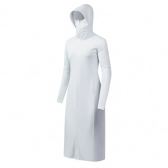 Olyvenn UPF 50+ Swim Cover Up Beach Jacket for Women SPF Sun Protection Long Jackets Lightweight Hoodie Shirt Coverup White XL