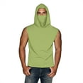 thumbnail image 1 of Olyvenn Unisex Casual Hooded Tops with Ear-Hook Face Mask Solid Color Sun Protection Short-Sleeve Ice Silk Shirts Green XXXXL, 1 of 8