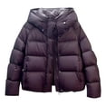 thumbnail image 1 of Olyvenn Winter Coats for Women with Hood Thicken Warm Puffer Jackets Full Zip Stand Collar Down Coat Trendy Outerwear 2025 Purple L, 1 of 3