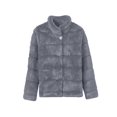 thumbnail image 1 of Olyvenn Winter Faux Fur Coat for Women Oversized Solid Color Open Front Cardigan Outerwear Long Sleeve Buttoned Fleece Jacket Gray M, 1 of 3