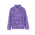 thumbnail image 1 of Olyvenn Winter Faux Fur Coat for Women Oversized Solid Color Open Front Cardigan Outerwear Long Sleeve Buttoned Fleece Jacket Purple XL, 1 of 3