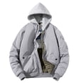 thumbnail image 1 of Olyvenn Winter Warm New Fashion Blazer Jumper Hooded Cotton Jacket Man Long Sleeve Hoodless Casual Outwear Jackets Outwear Padded Sports Fitness Overcoat Gray 16, 1 of 7