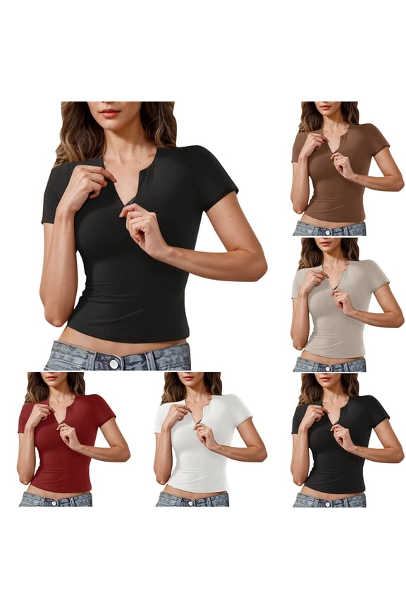 Women Basic Adjustable Zip Up Short Sleeve T-Shirt Workout Crop Top Double Lined Tank Slim Fitted Ruched Going Out Top Beige M