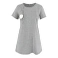 thumbnail image 1 of Olyvenn Women Cotton Short Sleeve 3 In 1 Delivery Gown Maternity Robes Clip-down Nursing Nightgown Loungewear Loose Blouse Gray 8, 1 of 8