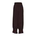thumbnail image 1 of Olyvenn Women Lace Trim Long Bloomers Elastic Mid Rise Ruffle Pantaloons Cropped Flared Slips Pants Casual Bottoms Black M, 1 of 3