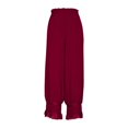 thumbnail image 1 of Olyvenn Women Lace Trim Long Bloomers Elastic Mid Rise Ruffle Pantaloons Cropped Flared Slips Pants Casual Bottoms Red M, 1 of 4
