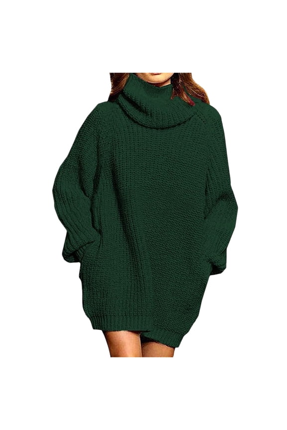 Women Oversized Cable Knit Casual Sweater, Long Sleeve Cowl Neck Loose Warm Pullover Tops Fall Going Out Trendy Clothes Green XL